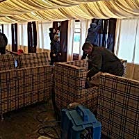 химчистка мягкой мебели ресторана Хуторок в Алматы