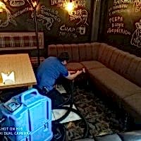 химчистка мягкой мебели ресторана Пушка в Алматы